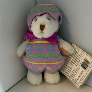 NWT Vintage Ganz Wee Bear Village Crackle Easter Plush